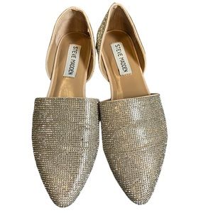 Steve Madden Shimmering Dress Flats Sparkly Fabric Size 6